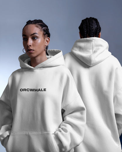 ORCWHALE White Oversized Hoodie