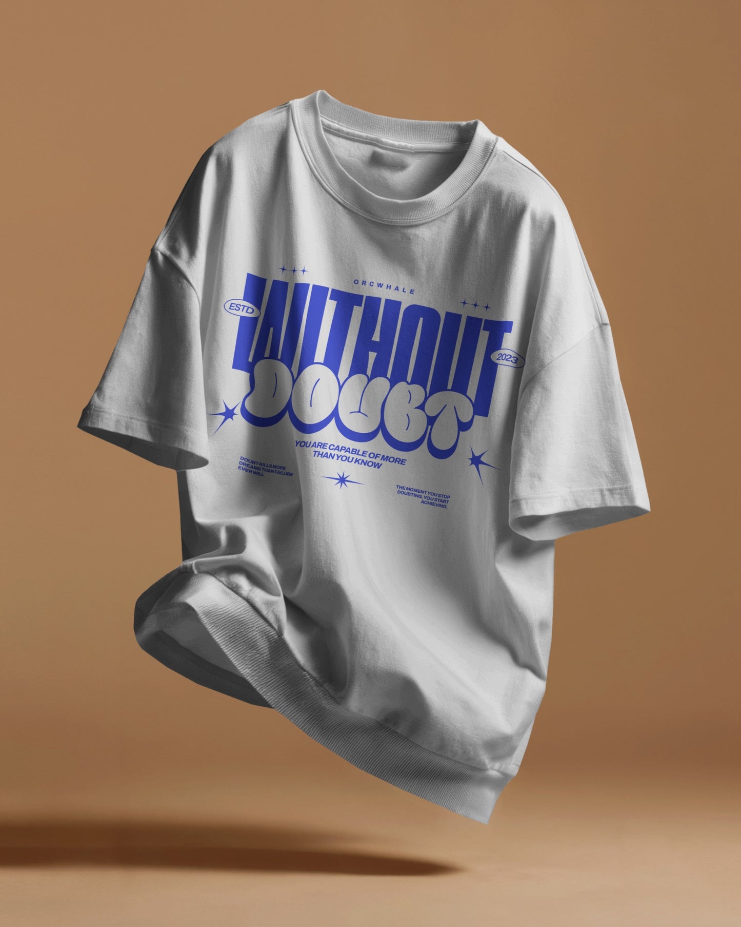 Without Doubt Graphic Terry Oversized T-Shirt (White)