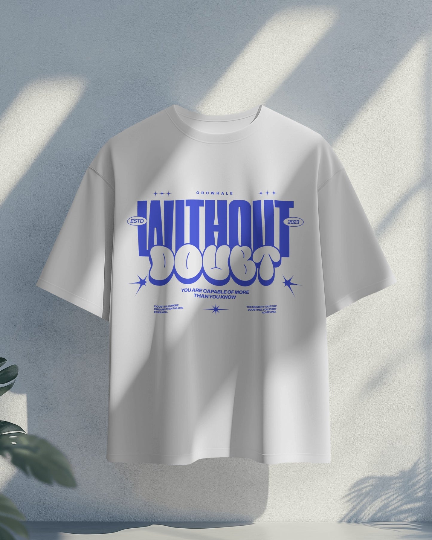 Without Doubt Graphic Terry Oversized T-Shirt (White)